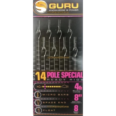 Afbeelding van Guru 8&quot; Pole Special Ready Rigs (8 pcs) Maat : 0.13mm haak 14