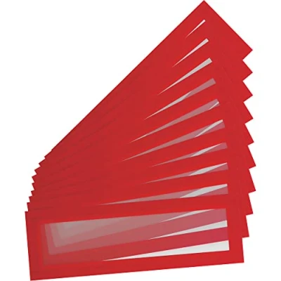 Afbeelding van Tarifold Es 195203 Pack van 10 magnetische fotolijsten, A5/A4, voor etiketten (H 55 x L 210 mm), Magnet Pro whiteboards, rood