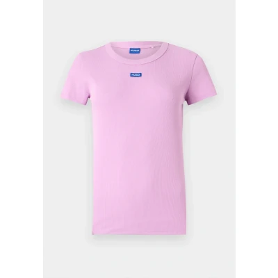 Afbeelding van HUGO EASY TEE Tshirt basic, Dames, Maat: XS, Light/pastel pink