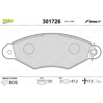 Afbeelding van Valeo Remblokset 301726