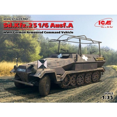 Afbeelding van 1:35 ICM 35102 Sd.Kfz.251/6 Ausf.A, WWII German Armoured Command Vehicle Plastic Modelbouwpakket