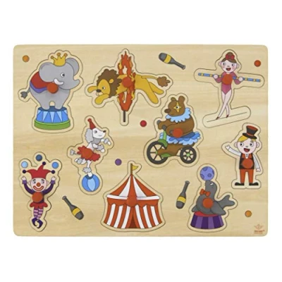 Afbeelding van Engelhart Houten Knopjes Puzzel Circus 9 Stukjes