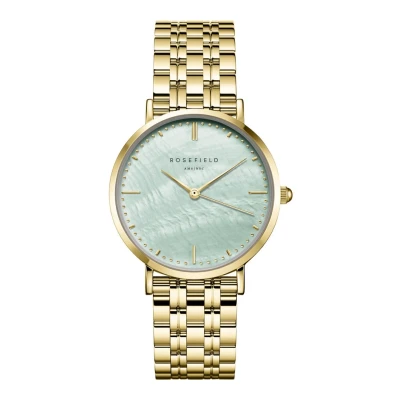 Afbeelding van Rosefield UGGSG U37 The Upper East Side Green Pearl Gold horloge dameshorloge Goudkleur