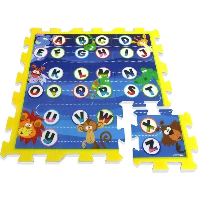 Afbeelding van Stamp Vloerpuzzel Jungle Animals Blauw/geel 9 delig