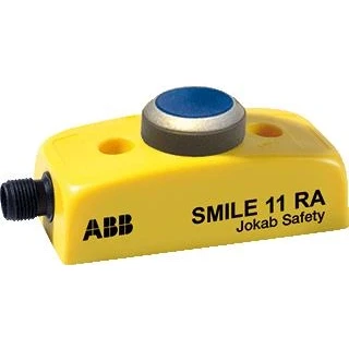 Afbeelding van Abb jokab smile 11 ra resetknop kleur knop blauw contact 1 no 1x m12 5p connector male gele kunststof behuizing ip65 led indicatie 2tla030053r0000
