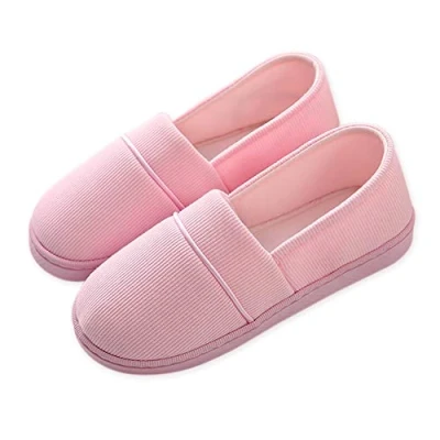 Afbeelding van AioTio Comfortabele Katoenen Schoenen Dames Thuis Warmers Antislip Slippers Zwangere Vrouwen Platte (36/37 EU, Roze)