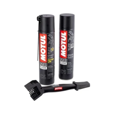 Afbeelding van Motul Reinigings en smeerset voor kettingen, C4 400 ml + C1 borstel het reinigen van de ketting