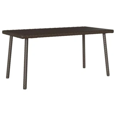 Afbeelding van Tuin salontafel rechthoekig 80x40x37 cm poly rattan bruin