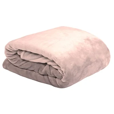 Afbeelding van Stof Textiles Plaid/bankdeken Maribelle roze 130 x 160 cm polyester fleece 1 persoons