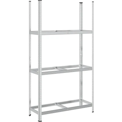Afbeelding van Bandenrek 3 laags 110x40x200 cm staal zilverkleurig