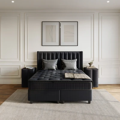 Afbeelding van Opbergboxspring Blackpearl Antraciet 160x200