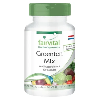 Afbeelding van Fairvital groenten Mix HOOG GEDOSEERD VEGAN 120 capsules voedingssupplement met 10 soorten