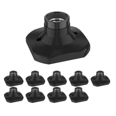 Afbeelding van ledscom.de 10 stuks plafondlamp/fitting ELEKTRA, kunststof, porselein, zwart, 1x E27 max. 60W