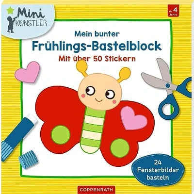 Afbeelding van Mein bunter Frühlings Bastelblock: Mit über 50 Stickern / 24 Fensterbilder basteln
