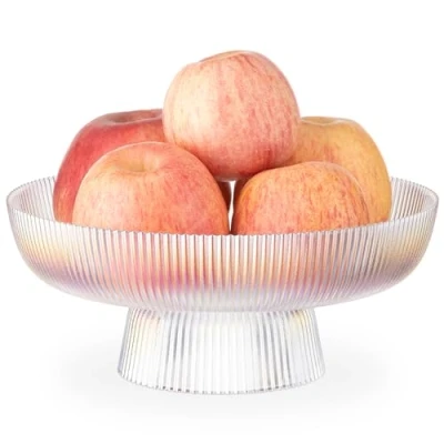 Afbeelding van Navaris glazen fruitschaal op voet 26 cm diameter Modern design Voor fruit, dessert, koekjes en meer