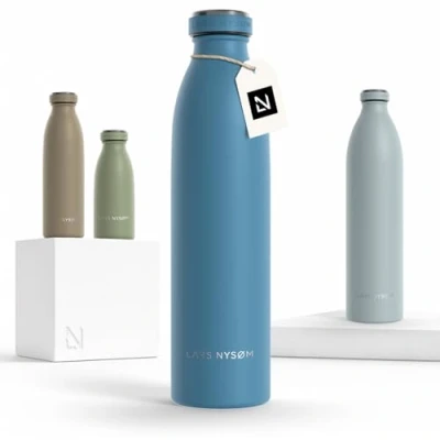 Afbeelding van LARS NYSØM &#039;Ren&#039; Roestvrijstalen drinkfles 750ml BPA vrije geïsoleerde waterfles 0,75 Liter Niagara