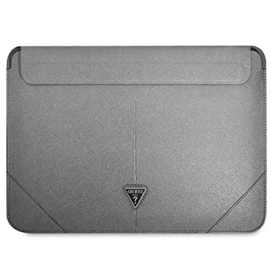 Afbeelding van Guess Saffiano Laptoptas voor o.a. Apple MacBook (13&quot;/14&quot;) Zilver