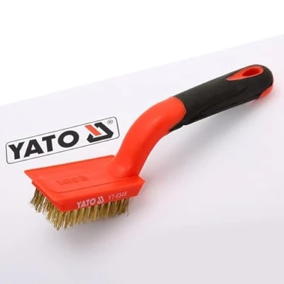 Afbeelding van Yato, Schuurmiddelen, Szczotka druciana 5 rzędowa drut mosiężny rękojeść plastikowa 180mm YT 6346