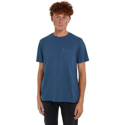 Afbeelding van Tommy Hilfiger Pocket TEE Tshirt basic, Heren, Maat: Small, Aegean sea