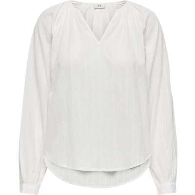 Afbeelding van Jacqueline de Yong Blouse Jdycarolina L/s V neck Top Wvn 15320592 Cloud Dancer Dames Maat S