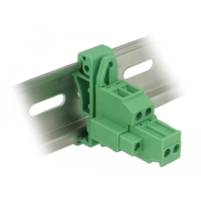 Afbeelding van Delock klemmenblokset voor top hat rails 2 pins met schroefslot Delo