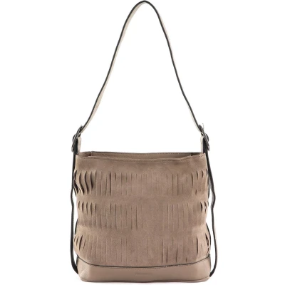 Afbeelding van FREDsBRUDER Leren Schoudertas Rigla Crossbody Soft Taupe Lichtbruin