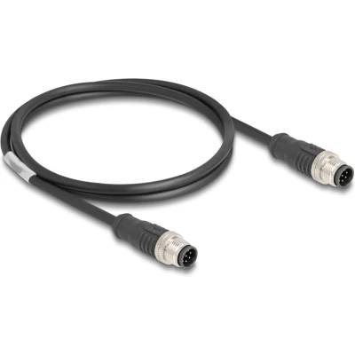 Afbeelding van Delock M12 Kabel A kodiert 8 Pin Stecker zu PVC 1 m HQ produ