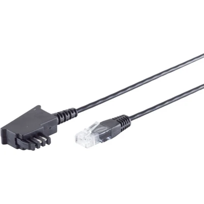 Afbeelding van TAE F Stecker auf RJ45 Stecker, VDSL Routerkabel, schwarz, 15,0m