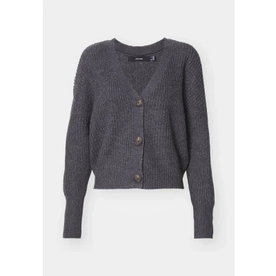 Afbeelding van Vero Moda Vmlea Vneck CUFF Cardigan Vest, Dames, Maat: XS, Asphalt/phantom tornado