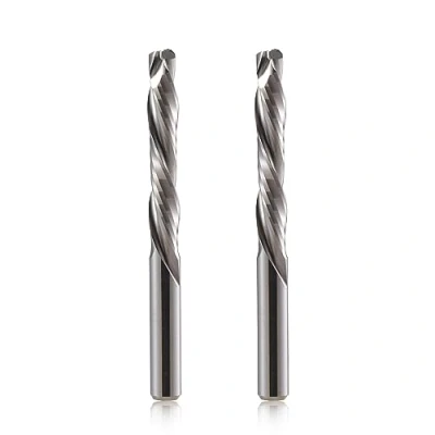 Afbeelding van 6 mm schacht, downcut CNC frees, schachtfrees, 2 stuks, fluiten, spiraalgroeffrees, 25 snijlengte, booropzetstukken, spiraalfrees, bit VHM, groeffrees voor acryl, multiplex, afdichtplaat, pvc