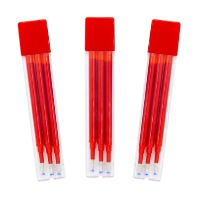 Afbeelding van Raylu Paper® Reservevulling voor intrekbare uitwisbare balpen, gelinkt, 1 mm punt en 0,7 lijndikte, 3 navulverpakkingen, rood (9 stuks)