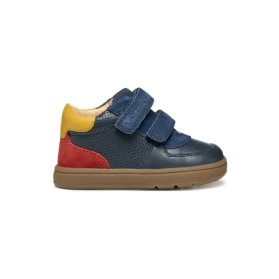 Afbeelding van Geox Sneakers laag voor kinderen, Maat: 23, Navy red Leer en textiel