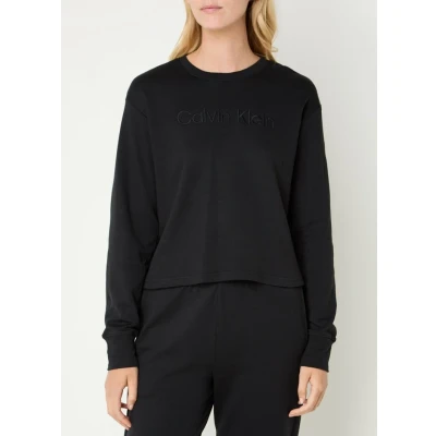 Afbeelding van Calvin Klein dames Lounge sweater met logoborduring in de kleur Zwart, maat: XS