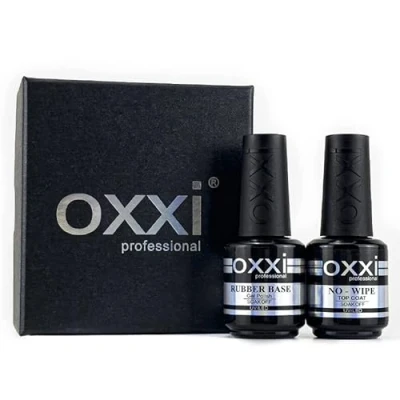 Afbeelding van OXXI Professional 2 x 15 ml rubberen basis, No Wipe Top Coat Gel Nail Polish