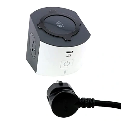 Afbeelding van Legrand inductie lader met usb a c 2x2p penaarde 2m taupe antraciet 049412