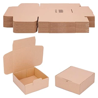 Afbeelding van verpacking verzenddozen 1verpacking x 60 mm kleine dozen voor verzending vouwdozen grootte &amp; hoeveelheid 150x150x60mm Bruin 50 stuk