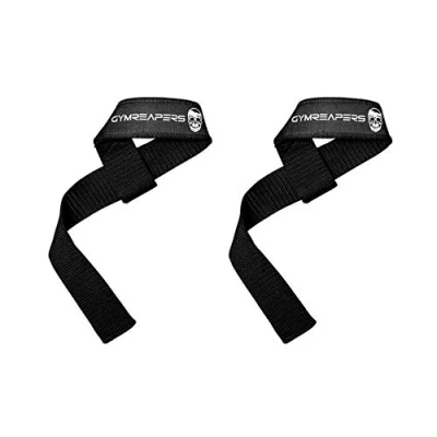 Afbeelding van Gymreapers Polsbanden voor gewichtheffen, bodybuilding, powerlifting, krachttraining, deadlifts gewatteerd neopreen met 45,7 cm katoen, zwart geen vulling