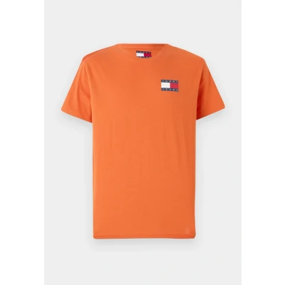 Afbeelding van Tommy Jeans SLIM Essential FLAG TEE Tshirt print, Heren, Maat: 44, Voyager orange