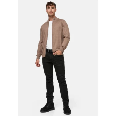 Afbeelding van Indicode Jeans LAU Sweater met rits, Heren, Maat: Small, Beige mix