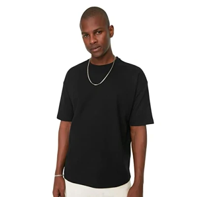 Afbeelding van Trendyol TMNSS22TS00049 Volwassenen Mannen T shirt Single pack Zwart S