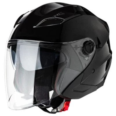 Afbeelding van VINZ Calobra Jethelm met Zonnevizier / Scooterhelm Motorhelm Zwart