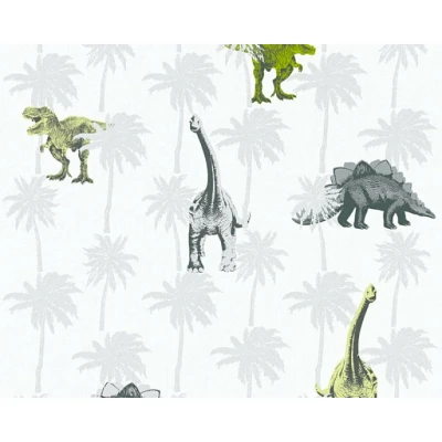 Afbeelding van AS Creation Little Stars 35835 2 Grijs / Groen