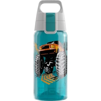 Afbeelding van SIGG Drinkfles voor kinderen waterfles Viva One Monstertruck Geschikt koolzuurhoudende dranken Lekvrij Vaatwasmachinebestendig BPA vrij Sport Lichtblauw 0,5L