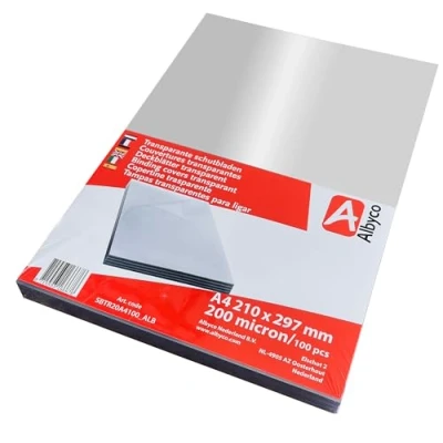 Afbeelding van Albyco Transparante Schutbladen A4, Glans, 200 Micron (100 stuks)