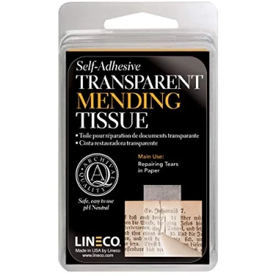 Afbeelding van Lineco Self Adhesive Book Mending Tissue Transparent .5&quot;X12&#039;
