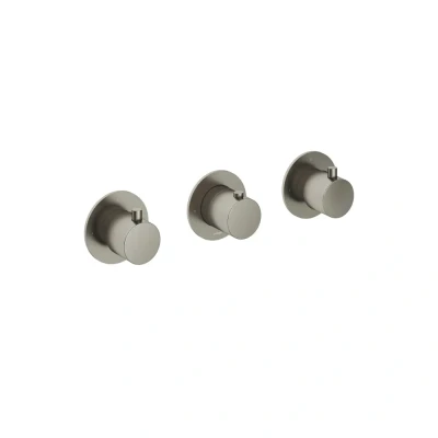 Afbeelding van HotBath Cobber afbouwdeel Inbouw Douche Thermostaat Horizontaal CB7067 Geborsteld nikkel
