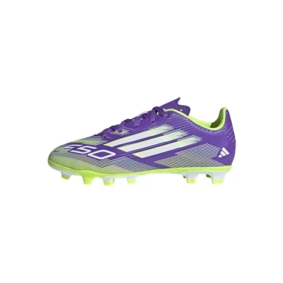 Afbeelding van adidas Uniseks Kind F50 CLUB Firm Ground/Multi Ground Football Boots Kids, Purple Rush/Cloud White/Lucid Lemon, 37 1/3 EU