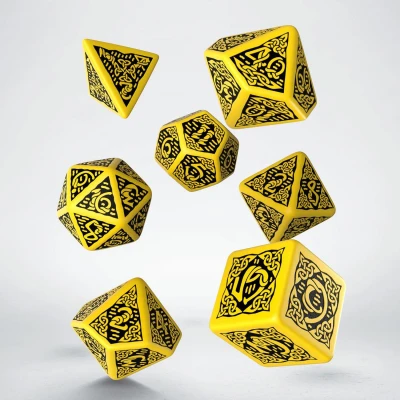 Afbeelding van Celtic 3D Dobbelstenen Set Geel &amp; Zwart (7)
