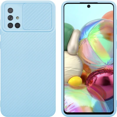 Afbeelding van Cadorabo Hoesje geschikt voor Samsung Galaxy A71 4G in Bonbon Licht Blauw Beschermhoes TPU silicone Case Cover