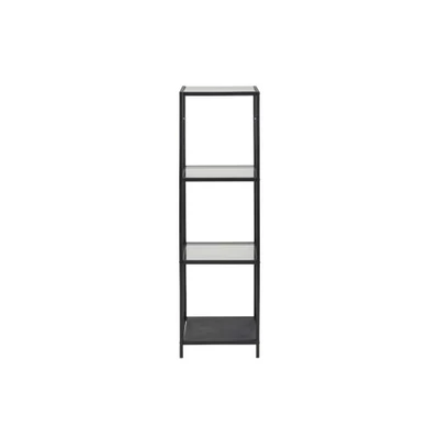 Afbeelding van Leen Bakker Vitrinekast Jelling Glas/zwart 119,5x35x37cm Wandkasten Zwart Glas